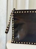 Rockstud Leather Clutch Bag
