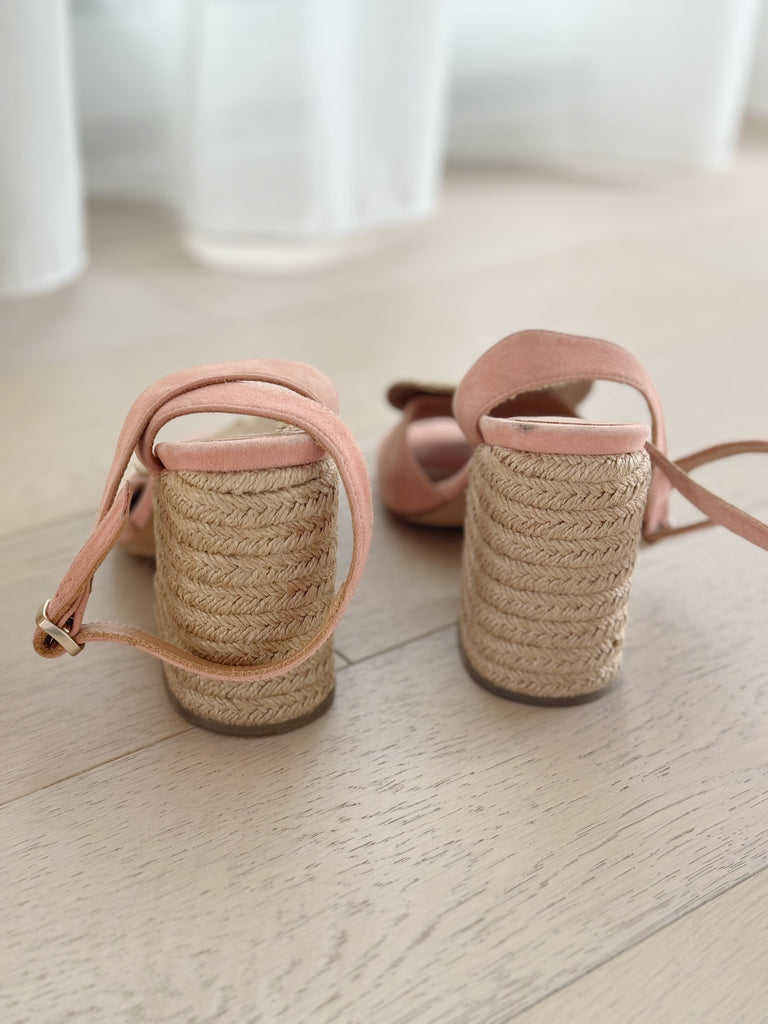 Suede and Straw Sandals