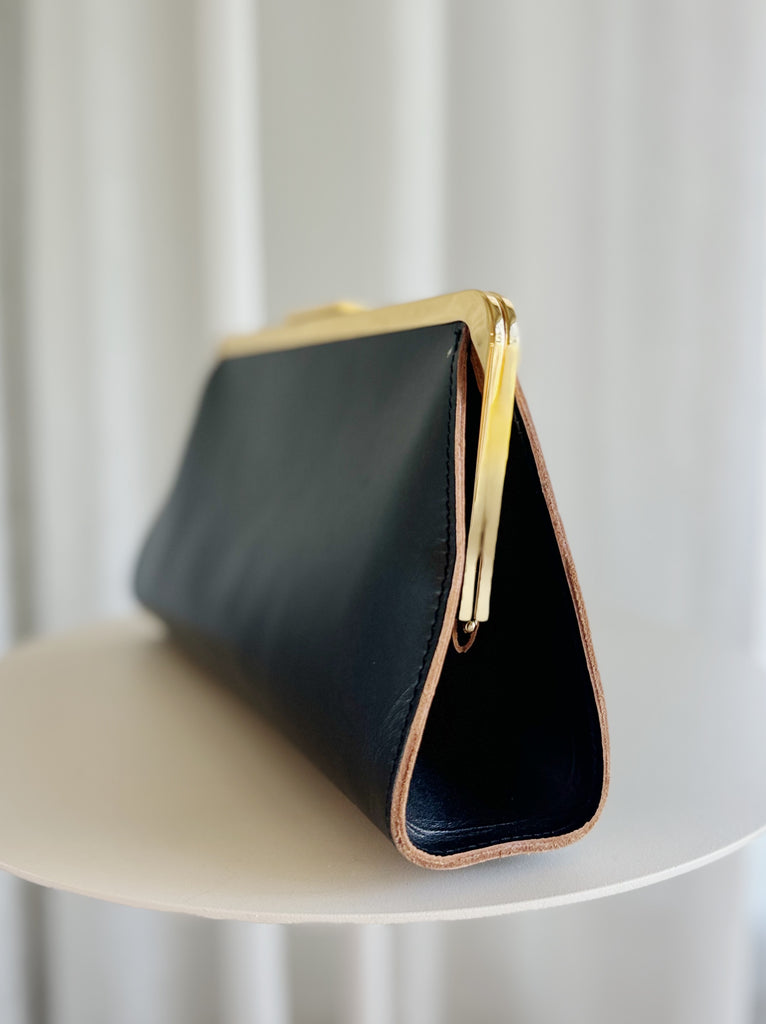 Leather Embellished Clutch