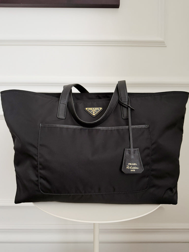 Tessuto and Saffiano Leather  Re-Edition 1978 Tote Bag