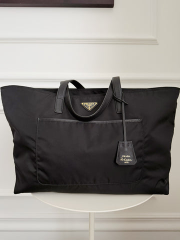 Tessuto and Saffiano Leather  Re-Edition 1978 Tote Bag
