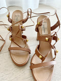 Rockstud Leather Block Heel Sandals