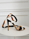 Tri-Color Suede Sandals