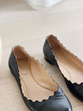 Leather Lauren Scalloped Ballet Flats
