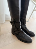 Leather Flat Knee High Boots