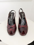 Snake Embossed Leather Sandals