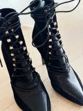 Suede Lace-Up Booties