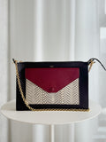 Snakeskin Tricolor Envelope Clutch Cross Body