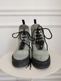 Suede Combat Boots
