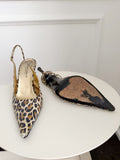 Vintage Slingback Leopard Print Pumps