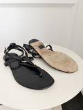 Leather Horsebit Flat Sandals