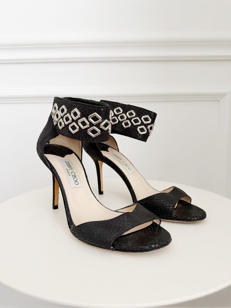 Snake Embossed Sandals