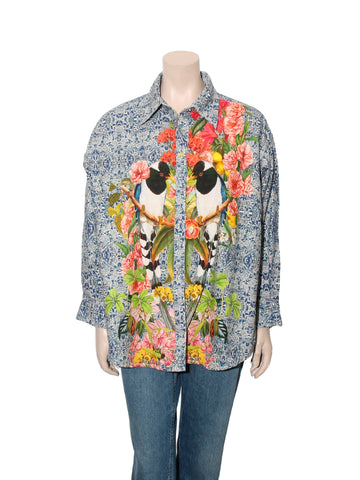 Printed Button Down Shirt