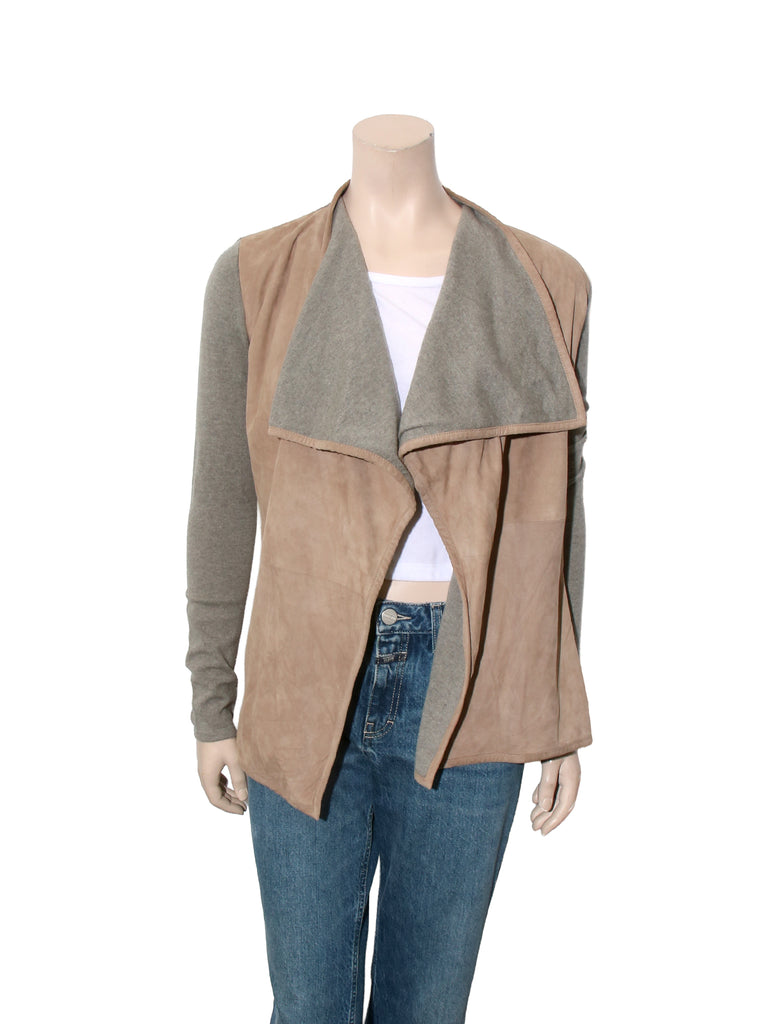 Cashmere and Suede Cardigan
