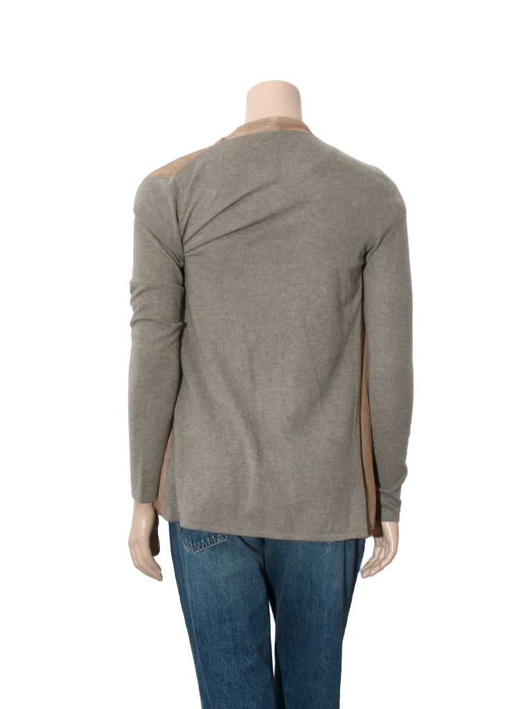 Cashmere and Suede Cardigan