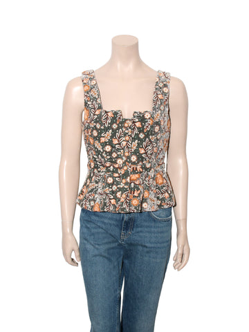 Floral Velvet Embroidered Top