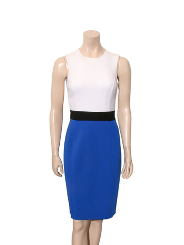 Wool Sleeveless Colour Block Dress