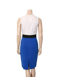 Wool Sleeveless Colour Block Dress