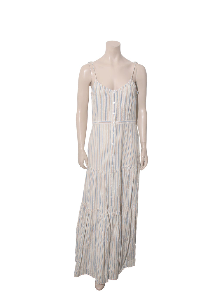 Button Down Striped Maxi Dress