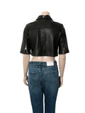Brittany Cropped Leather Shirt Jacket