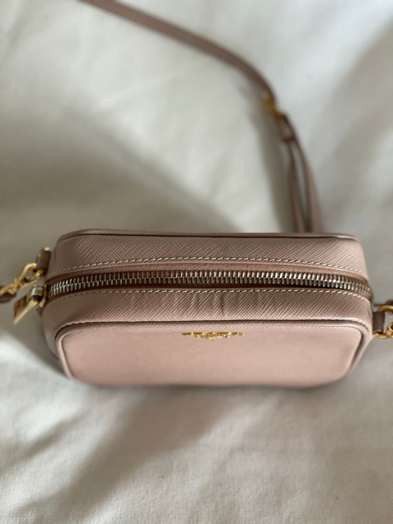 1BP018 Saffiano Lux Mini Chain Bag – Keeks Designer Handbags