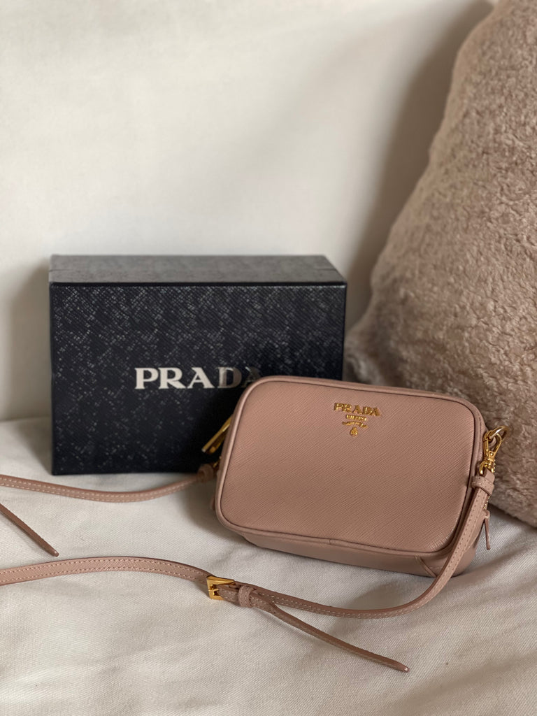 Prada saffiano mini camera crossbody bag hotsell