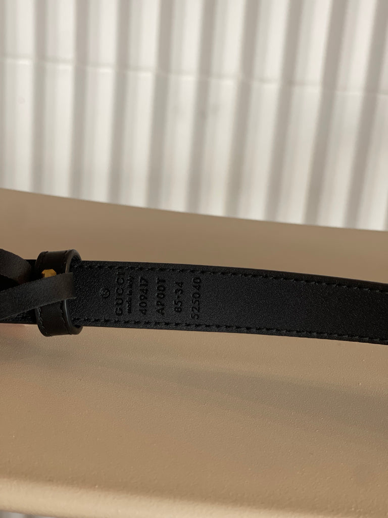 Leather Marmont Belt with Double G Buckle