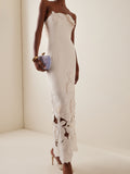 Rayna Floral-Appliquéd Crepe Maxi Dress