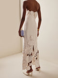 Rayna Floral-Appliquéd Crepe Maxi Dress