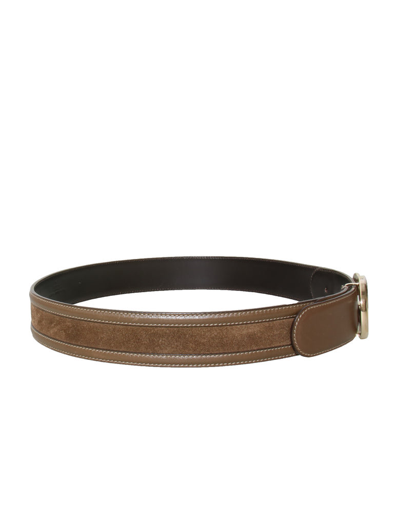 Suede and Leather GG Belt