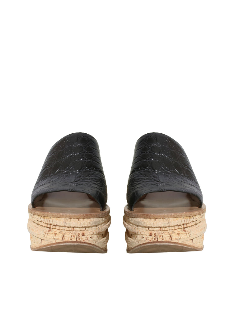 Cork Wedge Slide Sandals