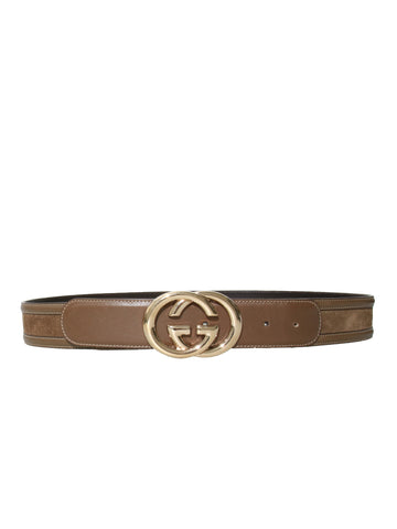 Suede and Leather GG Belt