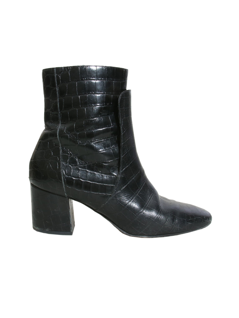 Embossed Leather Booties