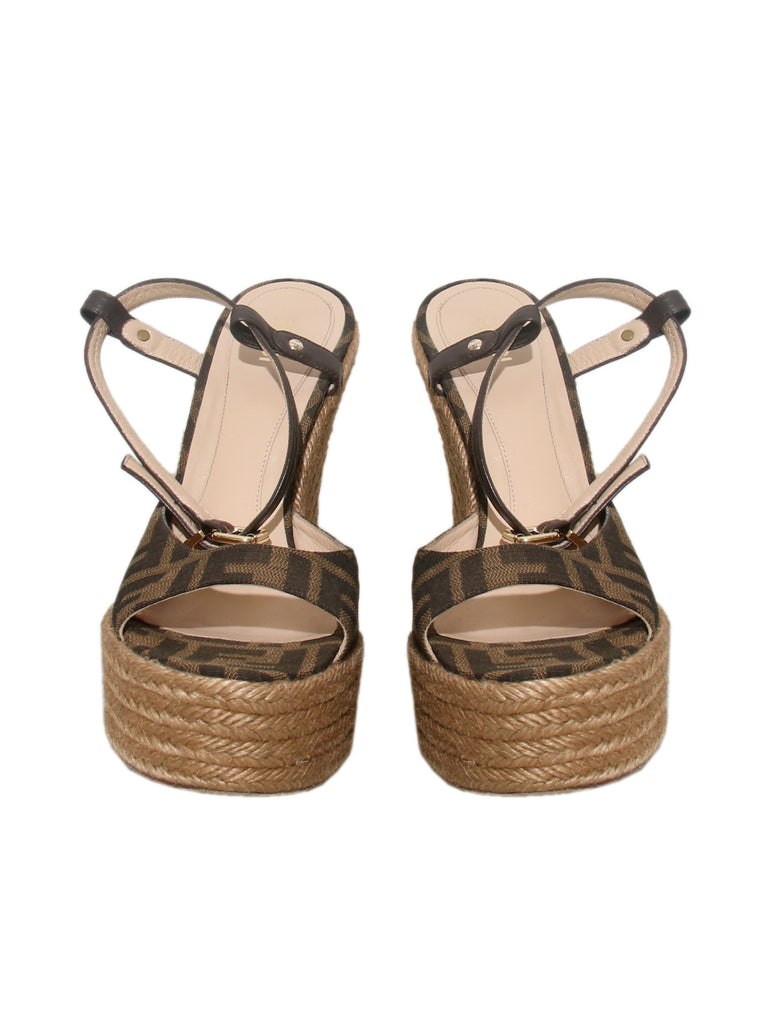 Fendi Monogram Wedge Sandals