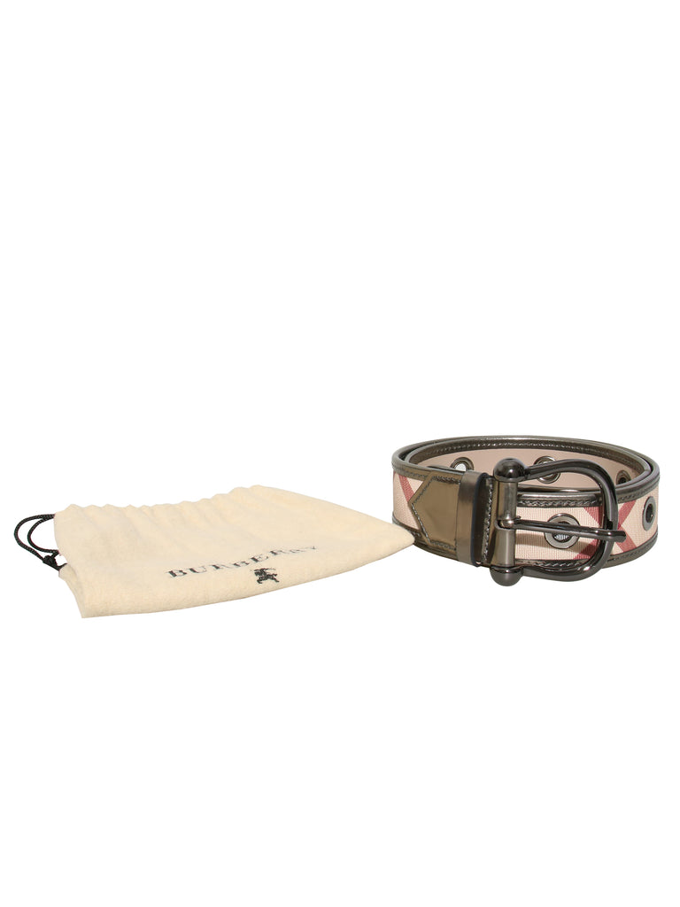 Burberry Coated Canvas Check Belt