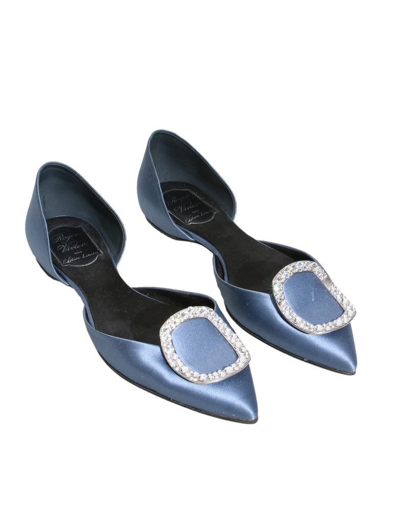 Satin Pointed Flats