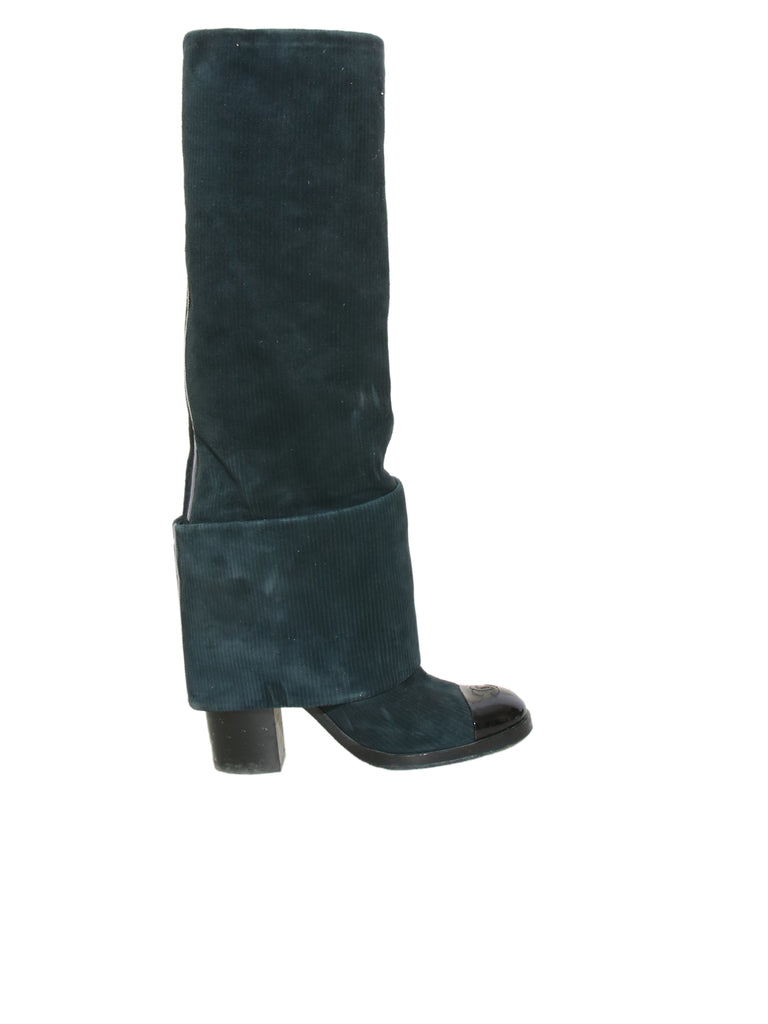 Suede Round Toe Knee-High Boots