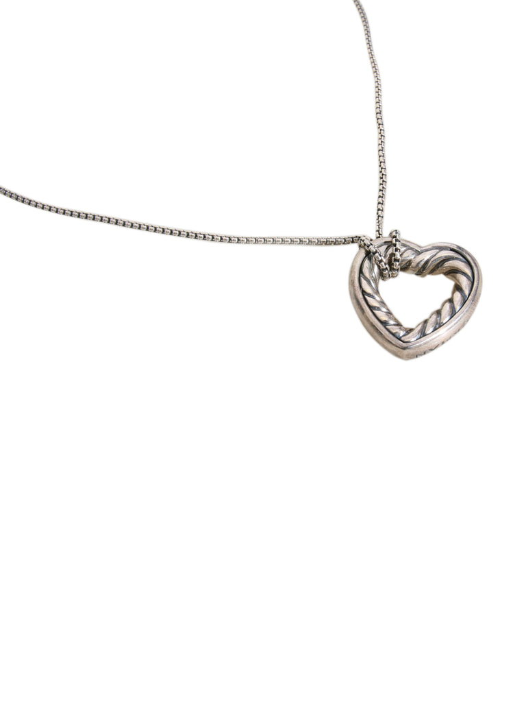 Cable Heart Pendant Necklace