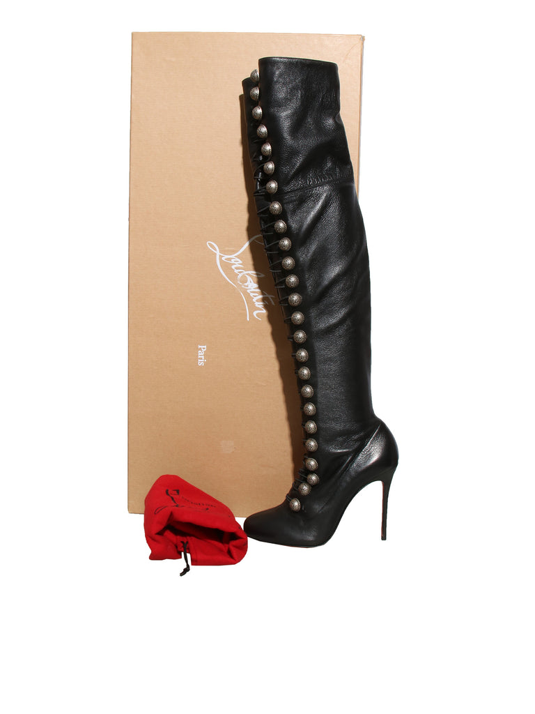 nyhed Snavset kort Christian Louboutin Ronfifi Supra 100 Leather Thigh-High Boots – Sabrina's  Closet