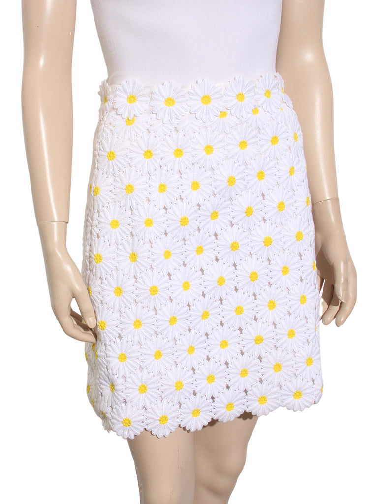 Dolce & Gabbana Daisy Embroidered Guipure Lace Skirt
