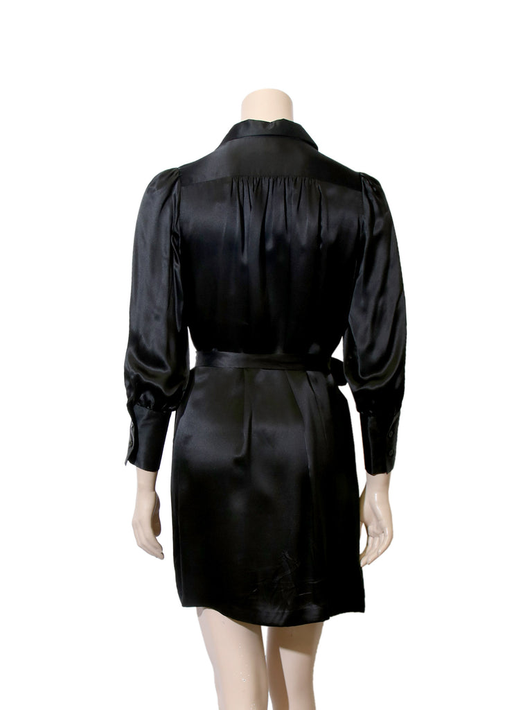 halston leather dress Halston Women's Vegan Leather Belted Fit and Flare Dress