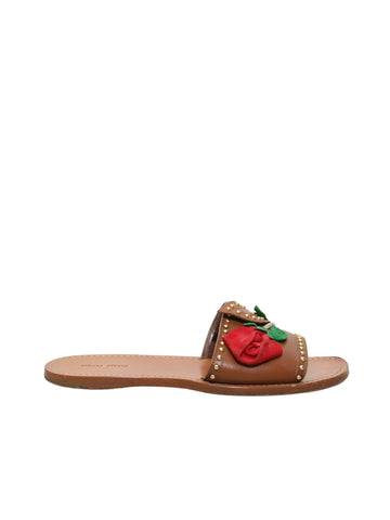 Miu Miu Studded Slide Sandals