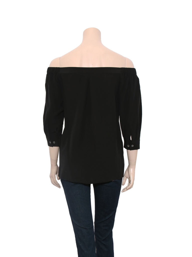 Theory Off-The-Shoulder Silk Top
