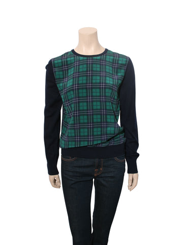 Equipment Silk and Wool Plaid Top