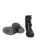 Rockstud Rolling Noir Leather Boots