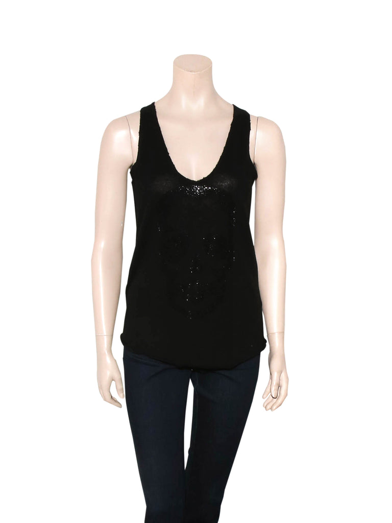 Zadig & Voltaire Embellished Skull Cashmere Tank