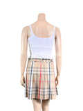 Burberry Check Pleated Cotton Skirt