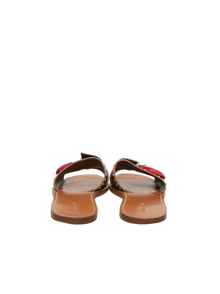 Miu Miu Studded Slide Sandals