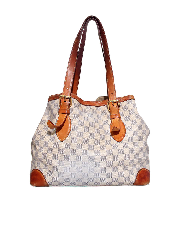 Louis Vuitton, Bags, Louis Vuitton Hampstead Mm N526 Damier Azur Canvas  Shoulder Tote Bag White
