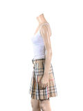 Burberry Check Pleated Cotton Skirt